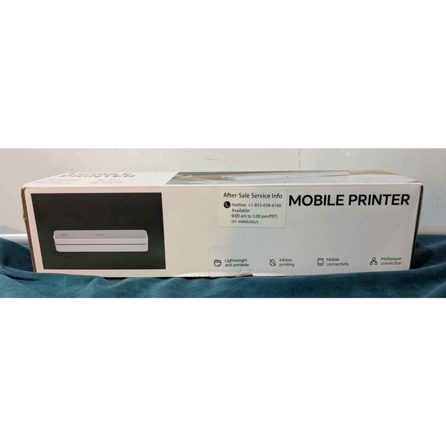 Portable Printer Wireless Inkless thermal Printer Bluetooth Black