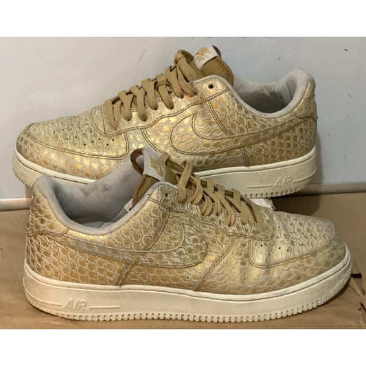 2016 Nike Air Force 1 Low 07 LV8 Rare Gold Snakeskin Men’s Size 12 718152-701