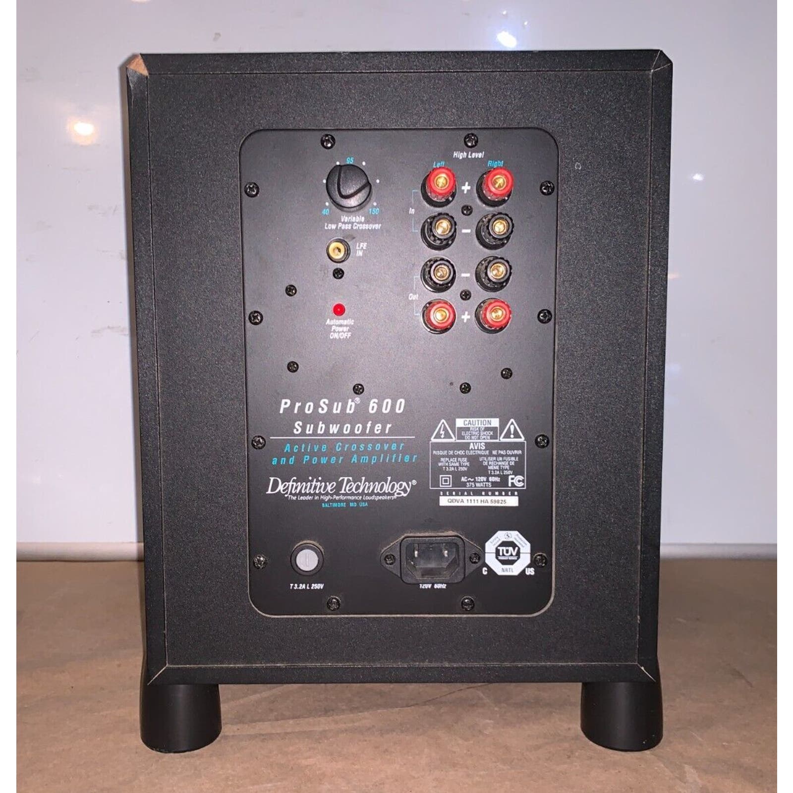 Definitive Technology ProSub 600 Powered Subwoofer Black CP8745 Wolfpack Trading