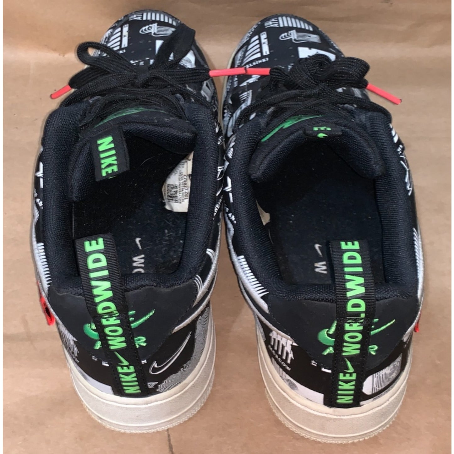 Nike Air Force 1 Worldwide Pack Shoes Mens Size 9 All Over Print