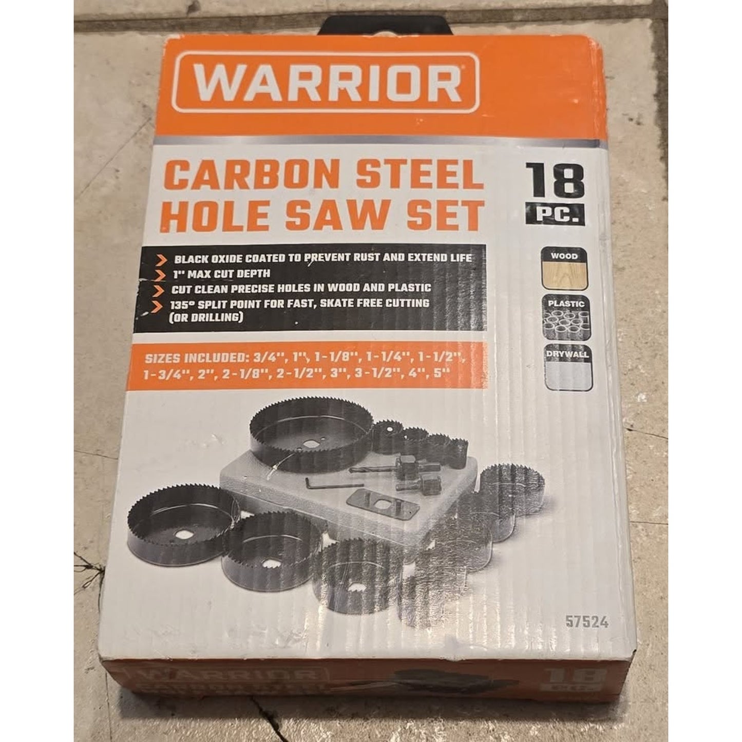Warrior Carbon Steel Hole Saw Set