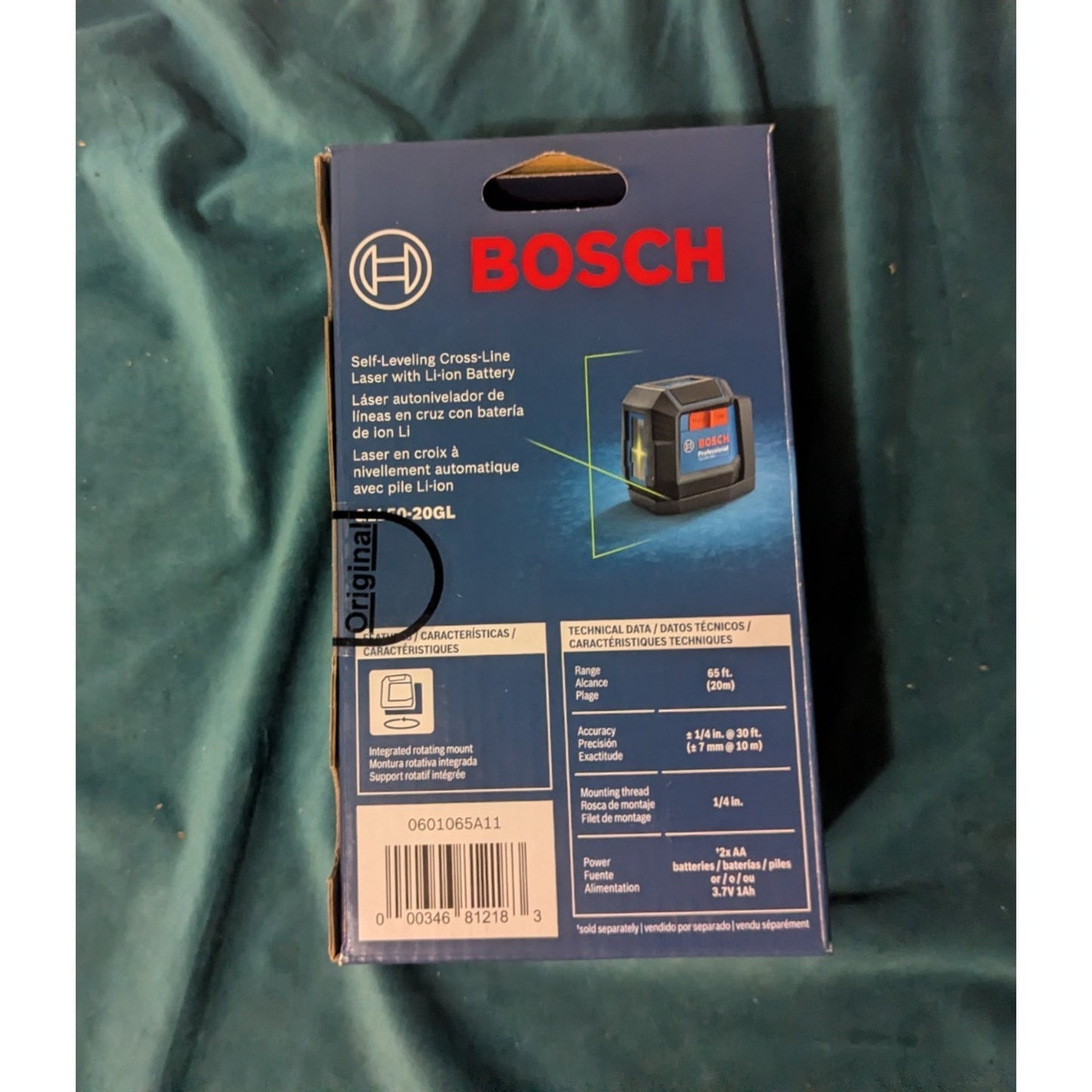 Bosch Rechargeable Self-Leveling Cross-Line Laser Level GLL50-20GL
