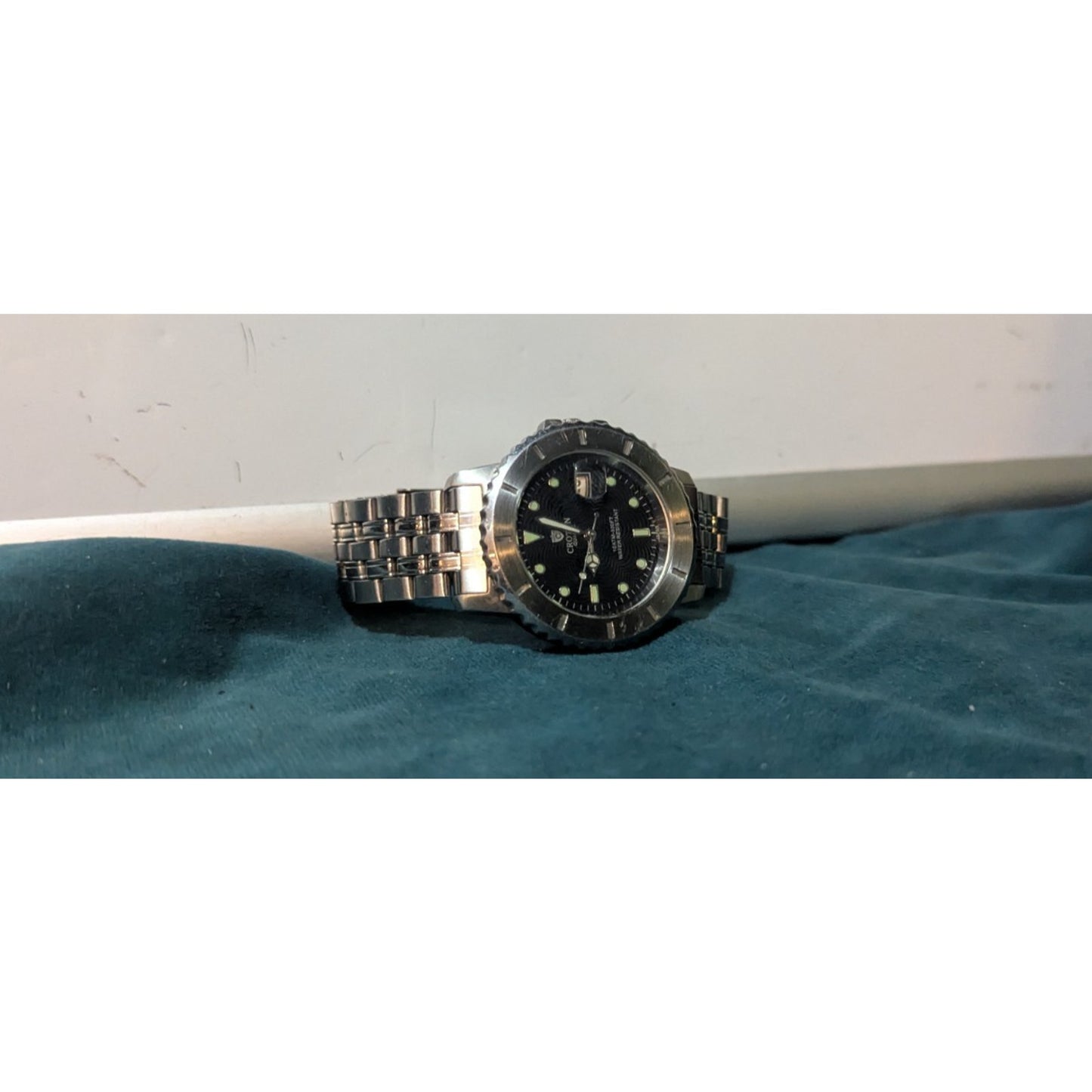 Fossil Blue AM-4031 Men's Stainless Steel Diver Quartz Watch