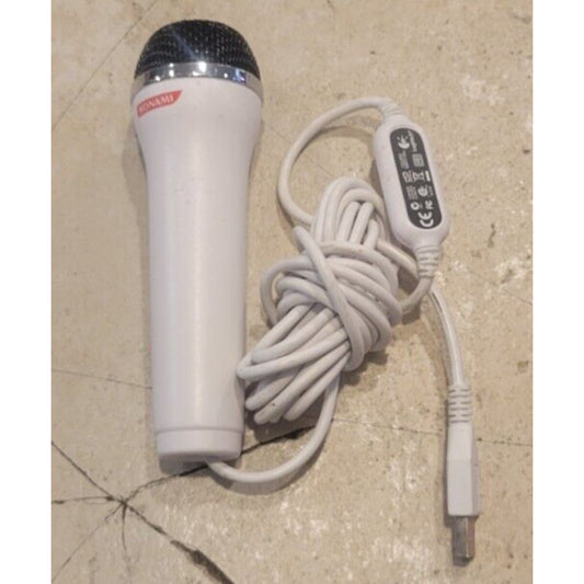 Konami Logitech Microphone USB Mic Wii Xbox 360 PS2 PS3 White Used