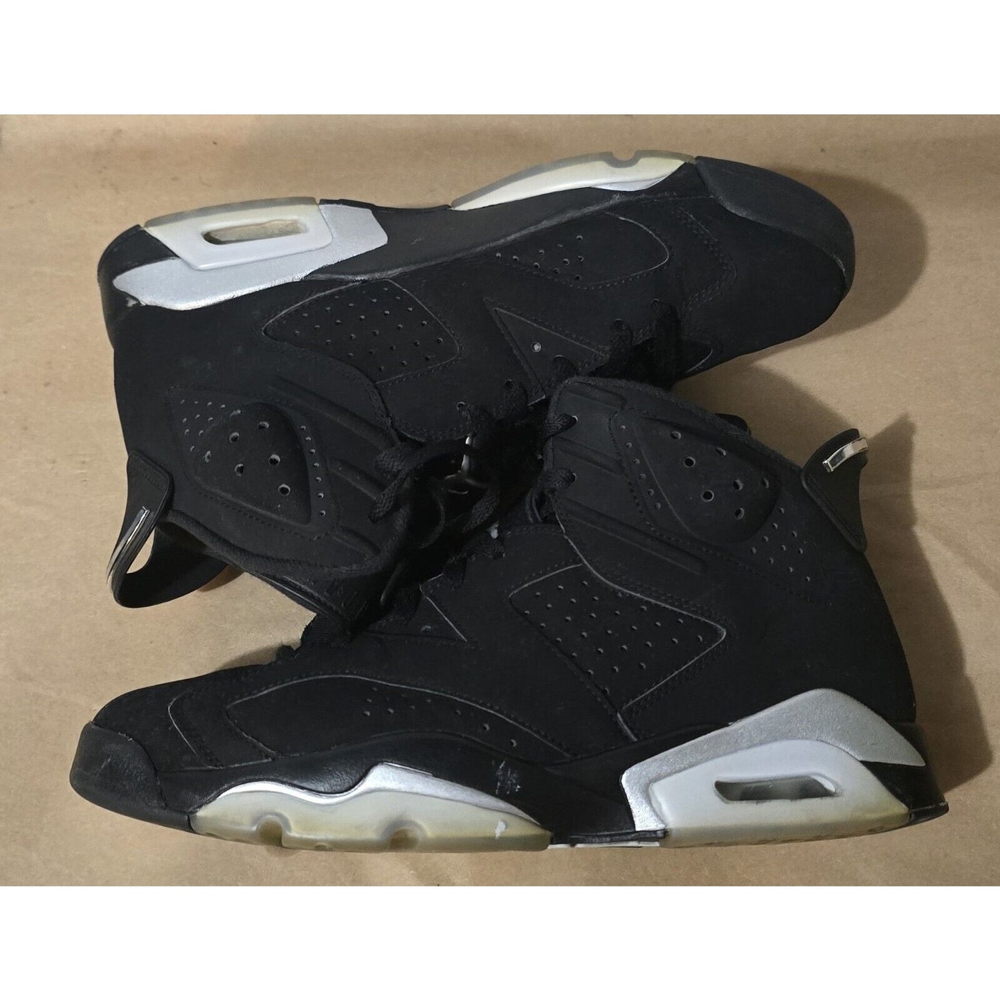 Air Jordan 6 Chrome Retro GS Sneakers Black 2022 DX2835-001 Size 10.5M