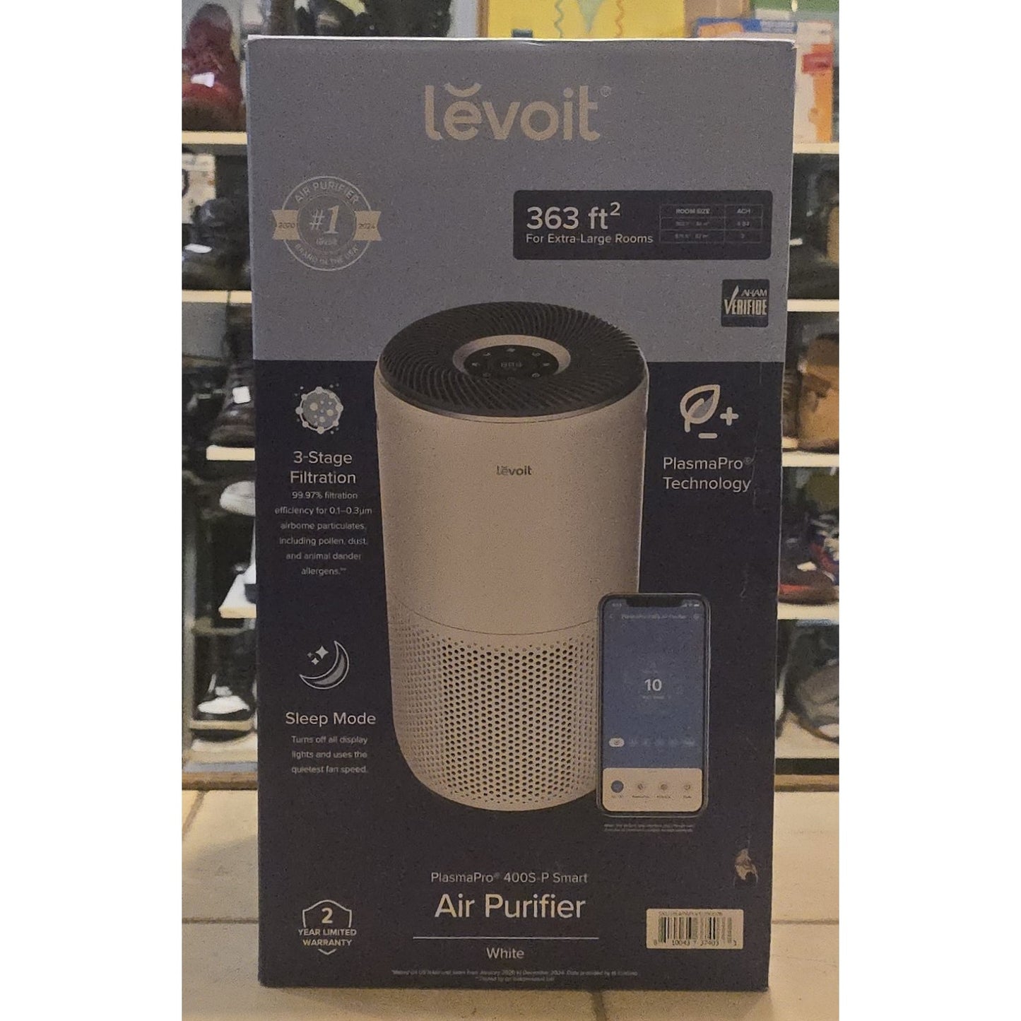 Levoit PlasmaPro 400S-P Smart 358 Sq. Ft True HEPA Air Purifier - White - NEW!