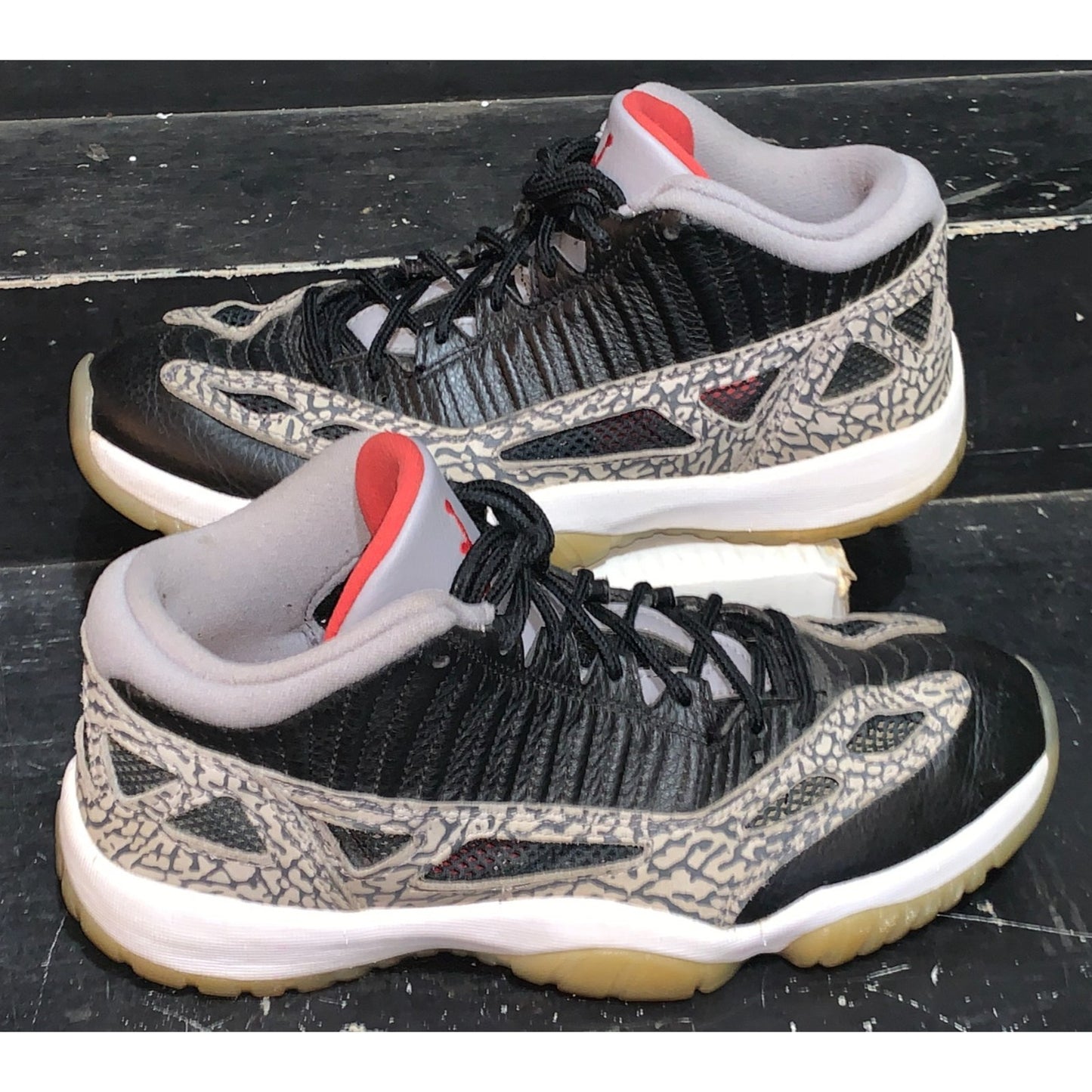 Size 9 - Air Jordan 11 Retro IE Low Black Cement White Red (919712-006)