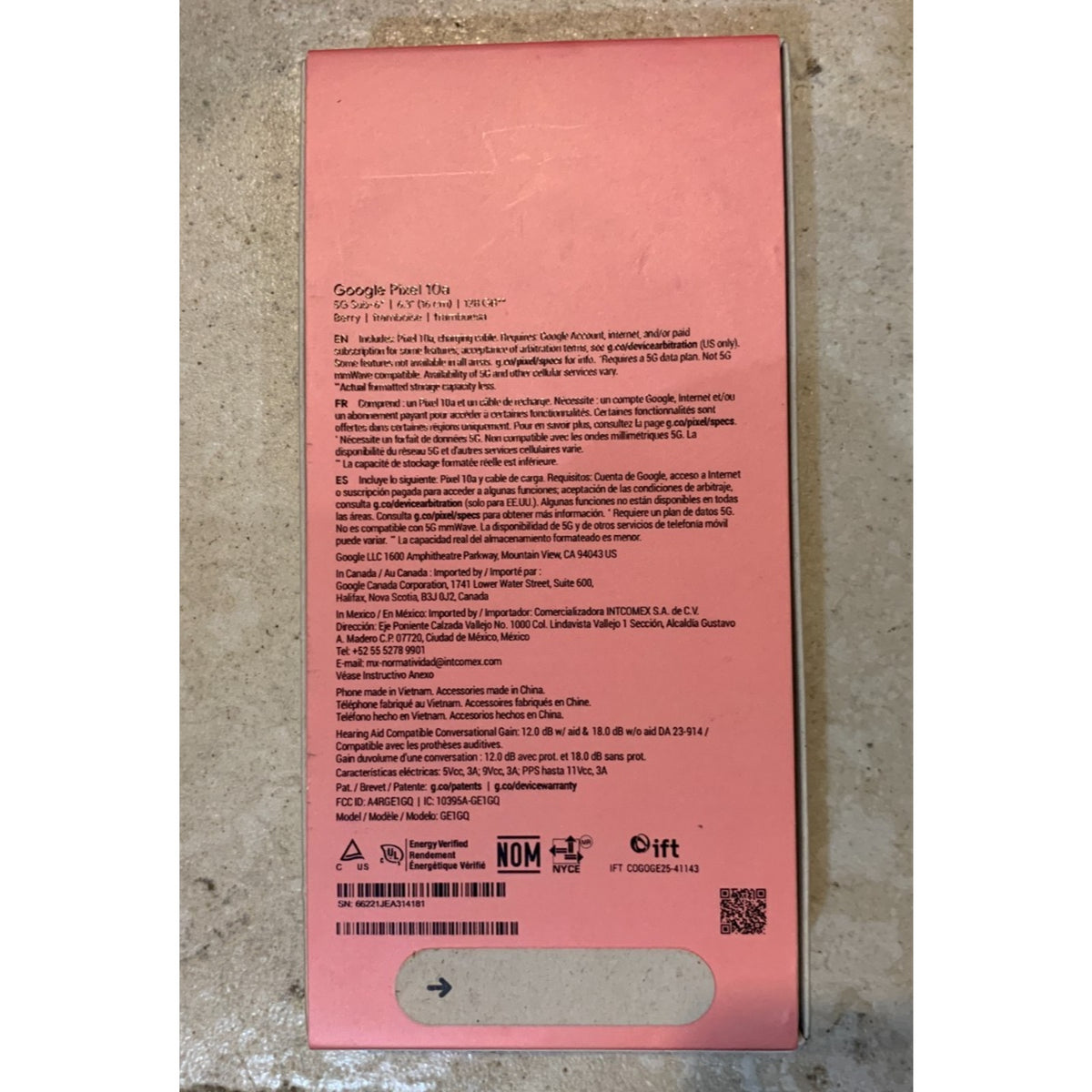 Google Pixel 10a 128GB Berry 5G Unlocked Smartphone 6.3" NEW