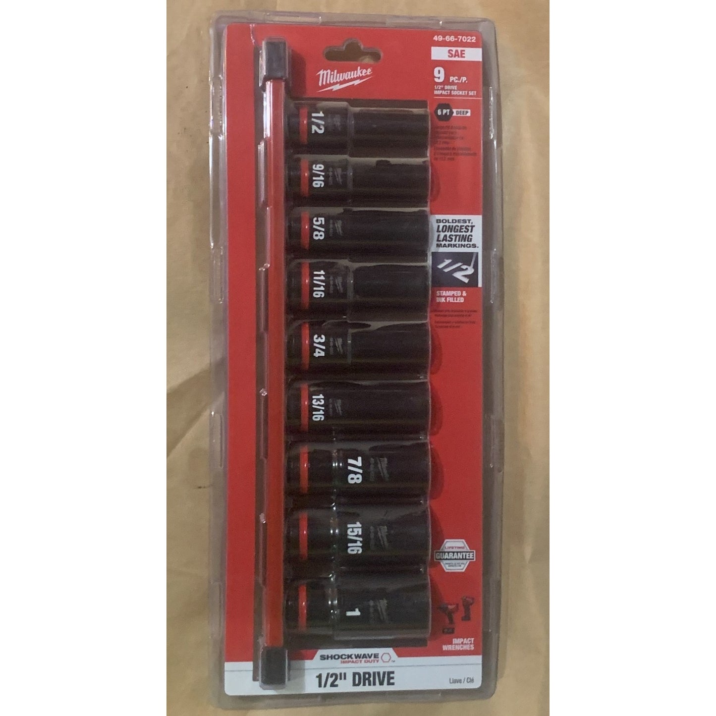 Milwaukee 49-66-7022 Shockwave Impact Duty 1/2'' Drive SAE Deep Socket 6 Point