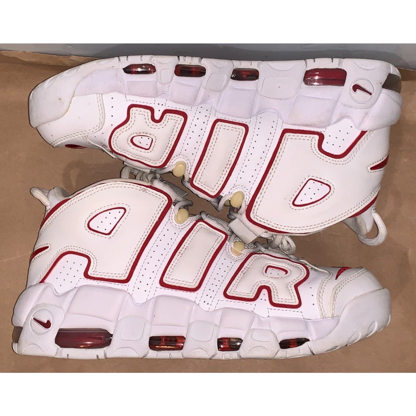 Nike Air More Uptempo '96 White Varsity Red Sneakers 921948-102 Size 8