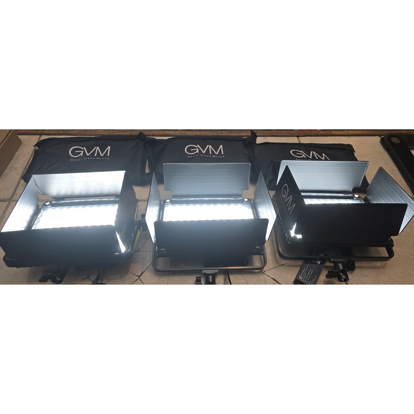 Set of 3 GVM 800D-RGB Studio Light Panels w/ Bag