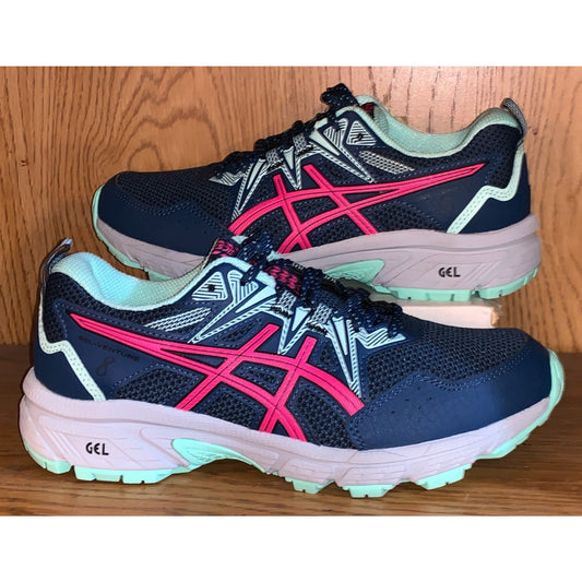 Asics Gel-Venture 8 Trail Running Shoes Sneakers Women's Size 6 Blue Pink