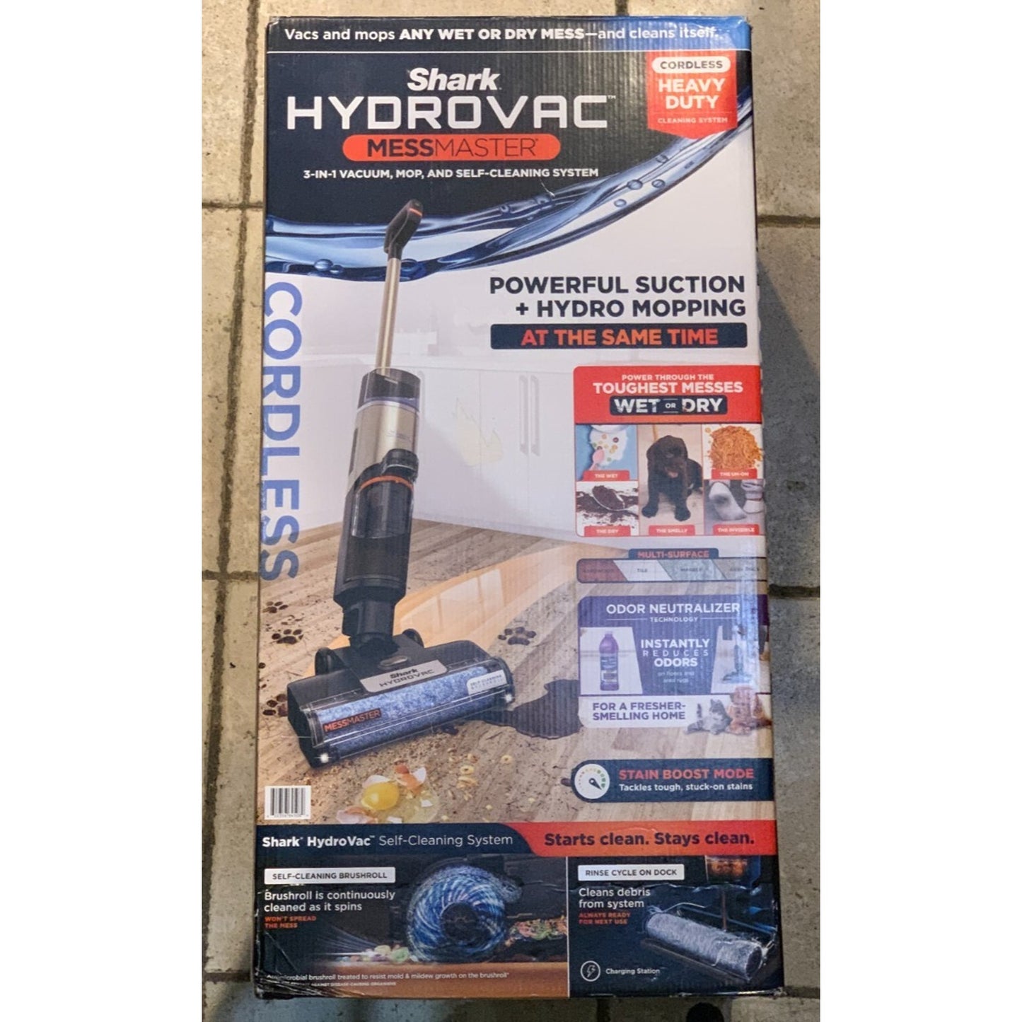 Shark HydroVac MessMaster Wet Dry Vacuum Cleaner, Cordless, 3-in-1 Vacuum Mop