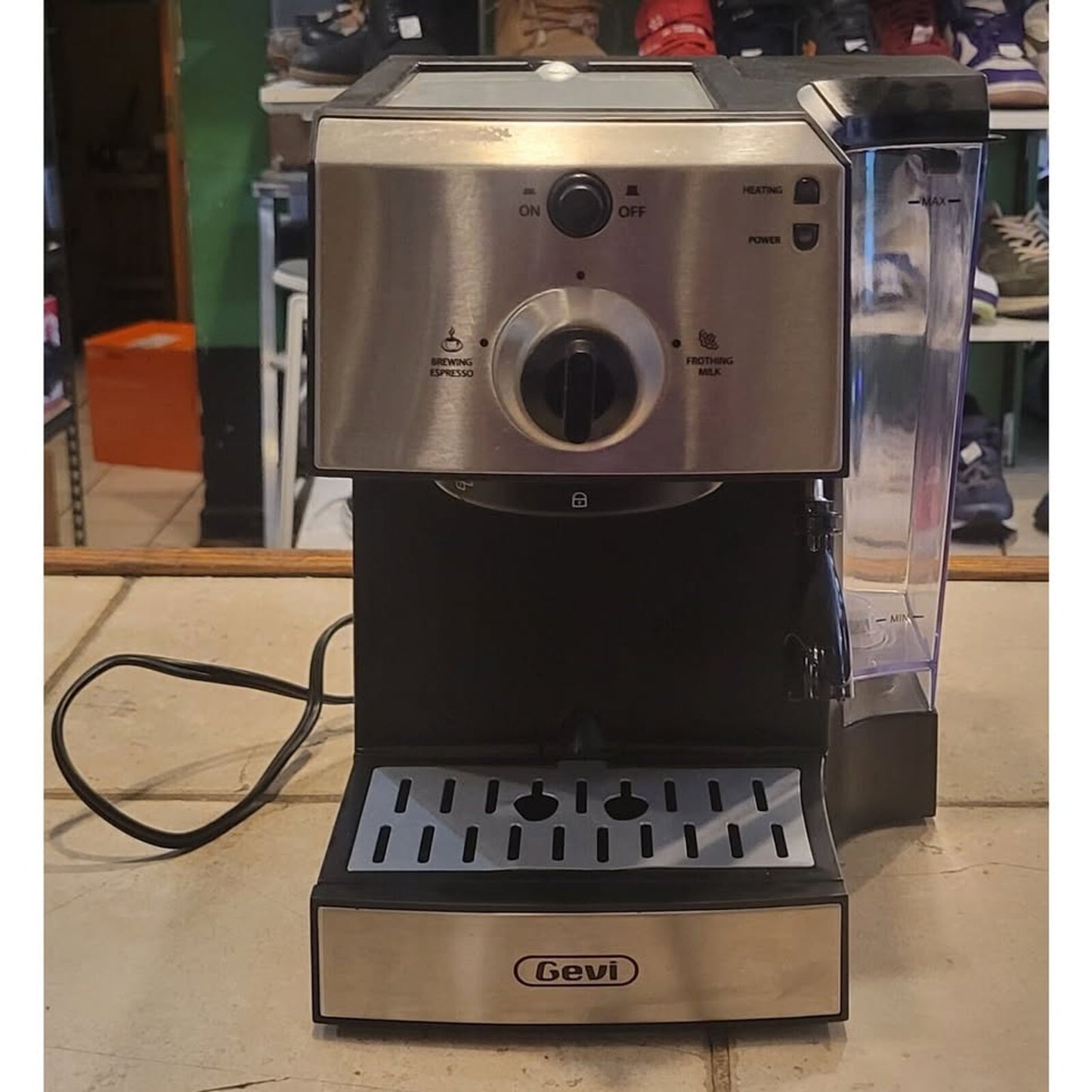 Gevi Espresso Machine GECMD627BK-U Cappuccino Coffee Maker 15 Bar, Milk Frother