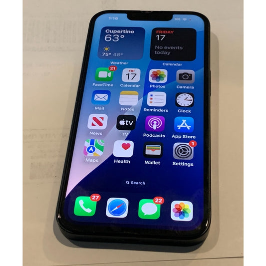 Apple iPhone 14 Metro PCS 128GB Midnight Black 90% Battery