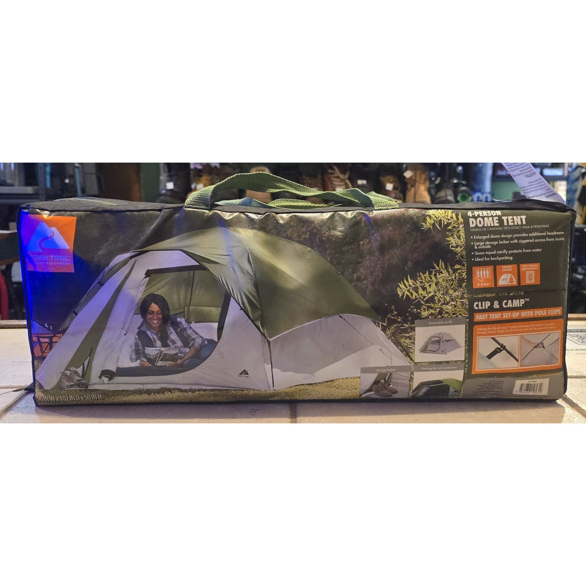 Ozark Trail 4 Person Outdoor Camping Dome Tent 96 Inches W X 102 In X 50 Inch H
