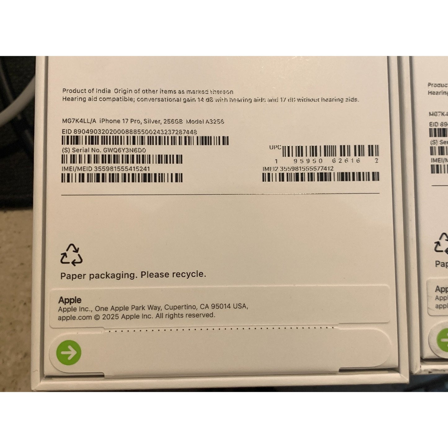 Apple iPhone 17 Pro 256 GB Silver Unlocked