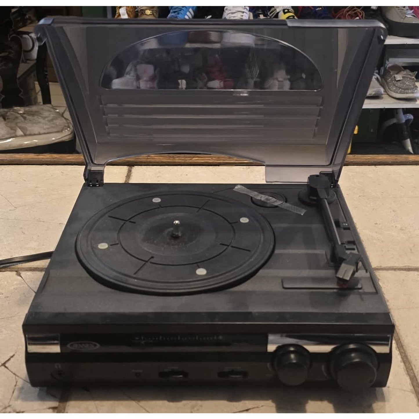 jensen JTA-230 Portable 3-Speed Turntable Record Player
