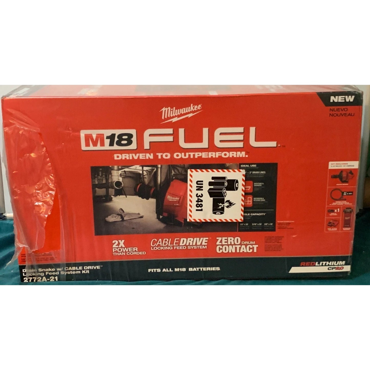 Milwaukee 2772A-21 M18 FUEL 18V 5/16-Inch x 35-Foot Cordless Drain Snake Kit