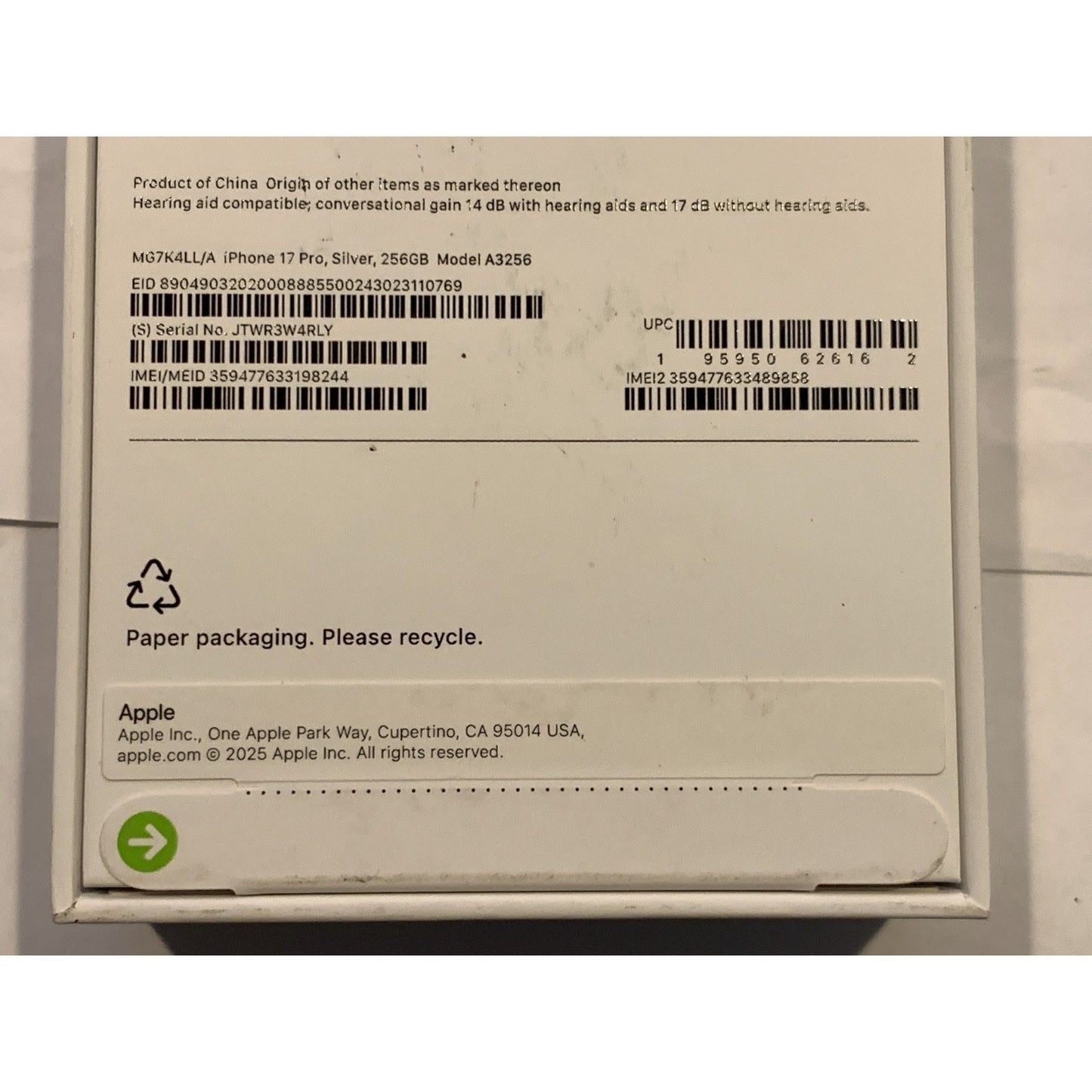Apple iPhone 17 Pro 256 GB Silver Unlocked