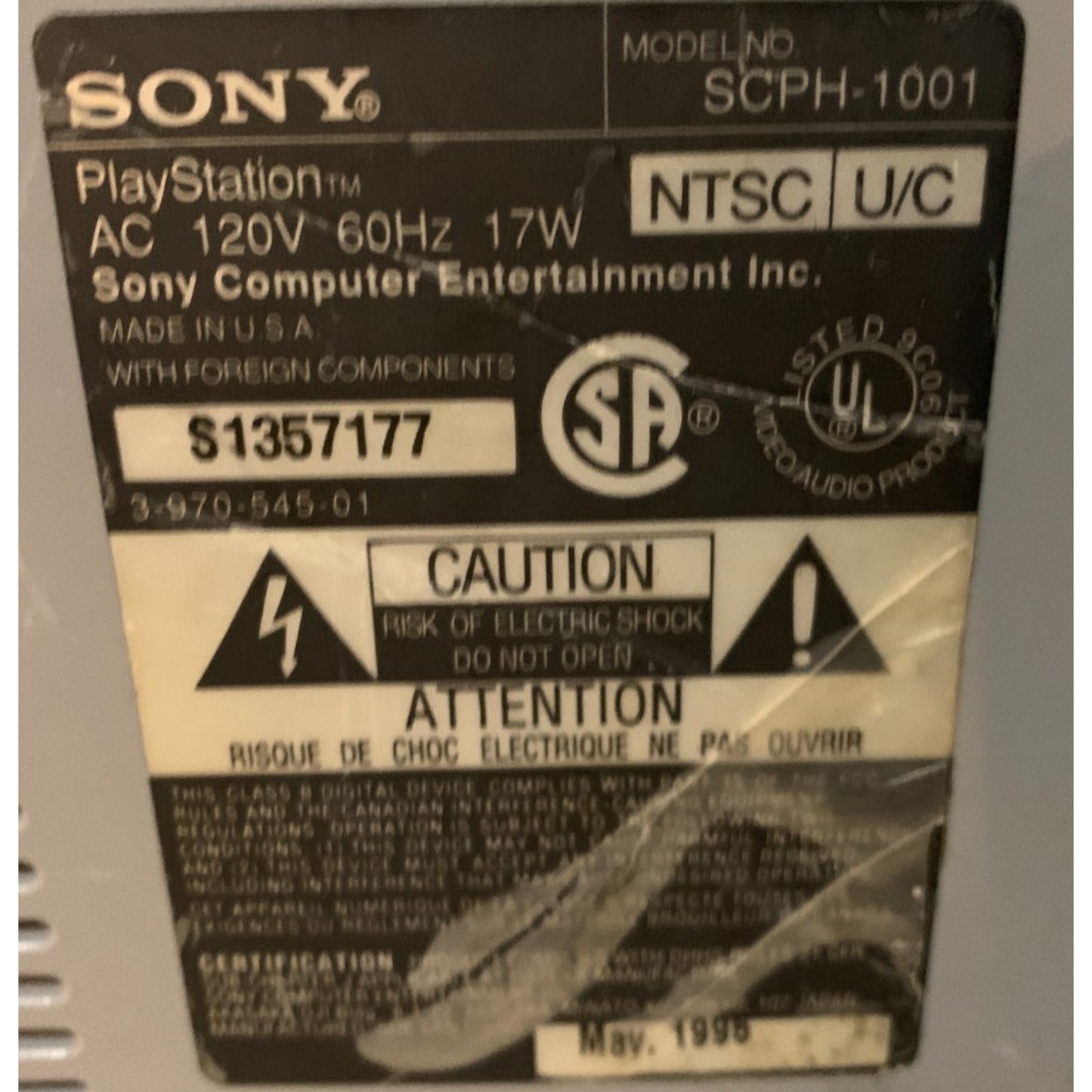 Sony PlayStation 1 PS1 SCPH-1001 Console Audiophile RCA Out