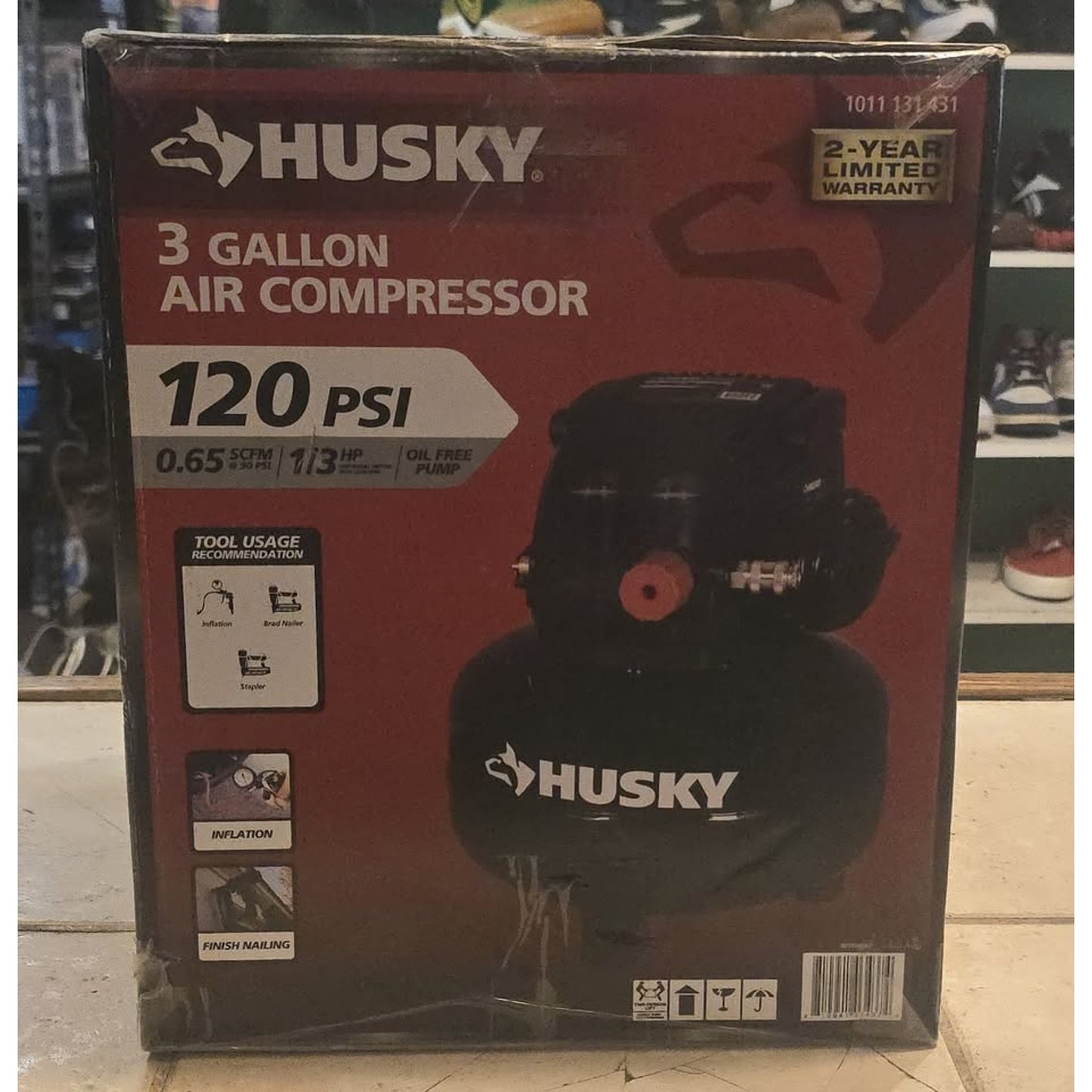 Husky 3 Gal 120psi Portable Electric Pancake Air Compressor