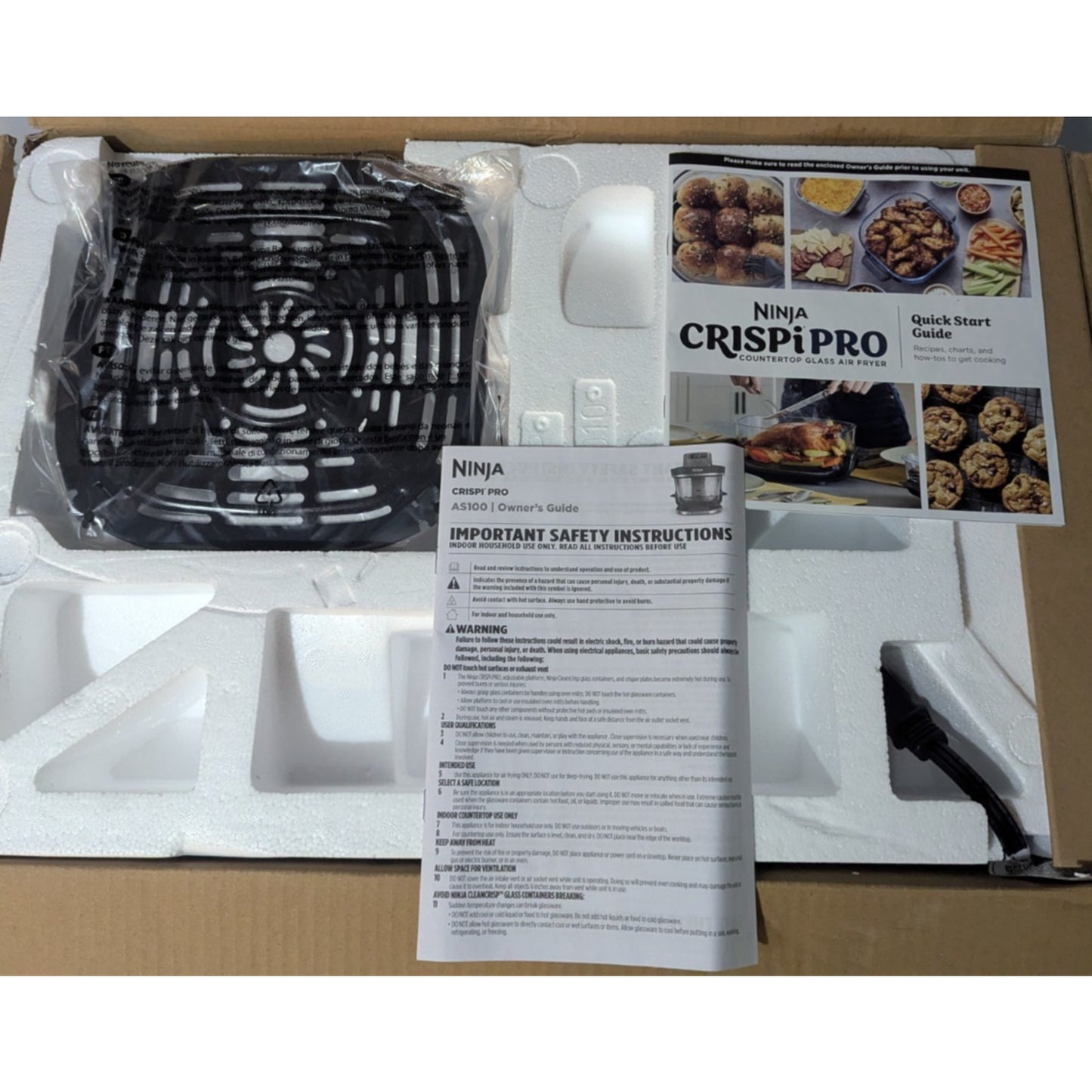 Ninja Crispi Pro Glass Air Fryer 6 qt 4-in-1 AS100WH