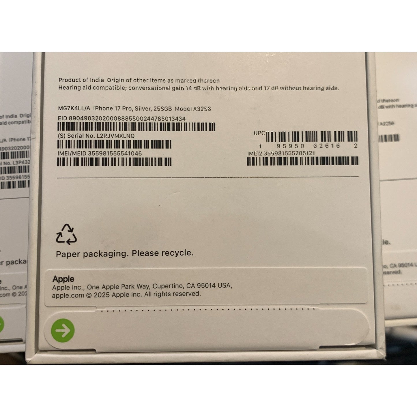 Apple iPhone 17 Pro 256 GB Silver Unlocked