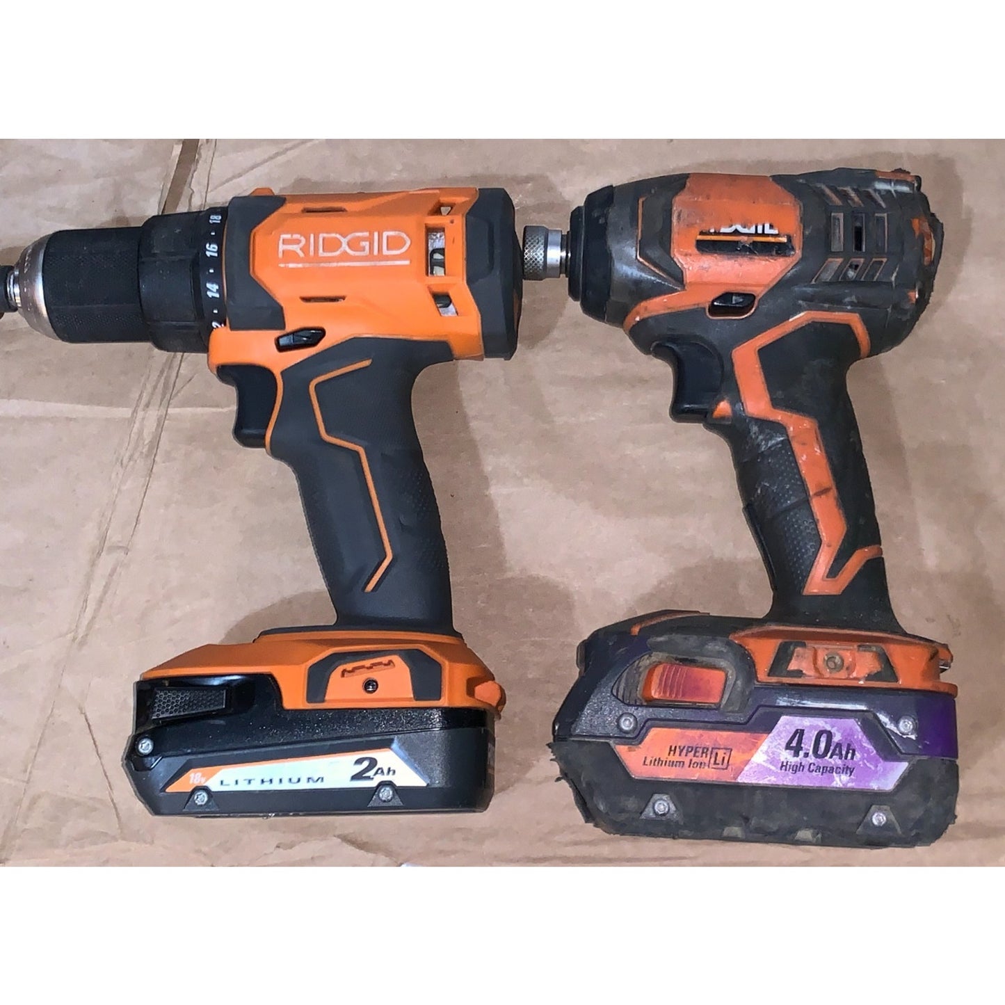 Ridgid 6 Piece lot (CircleSaw, drill driver, drill, worklight, light, charger)