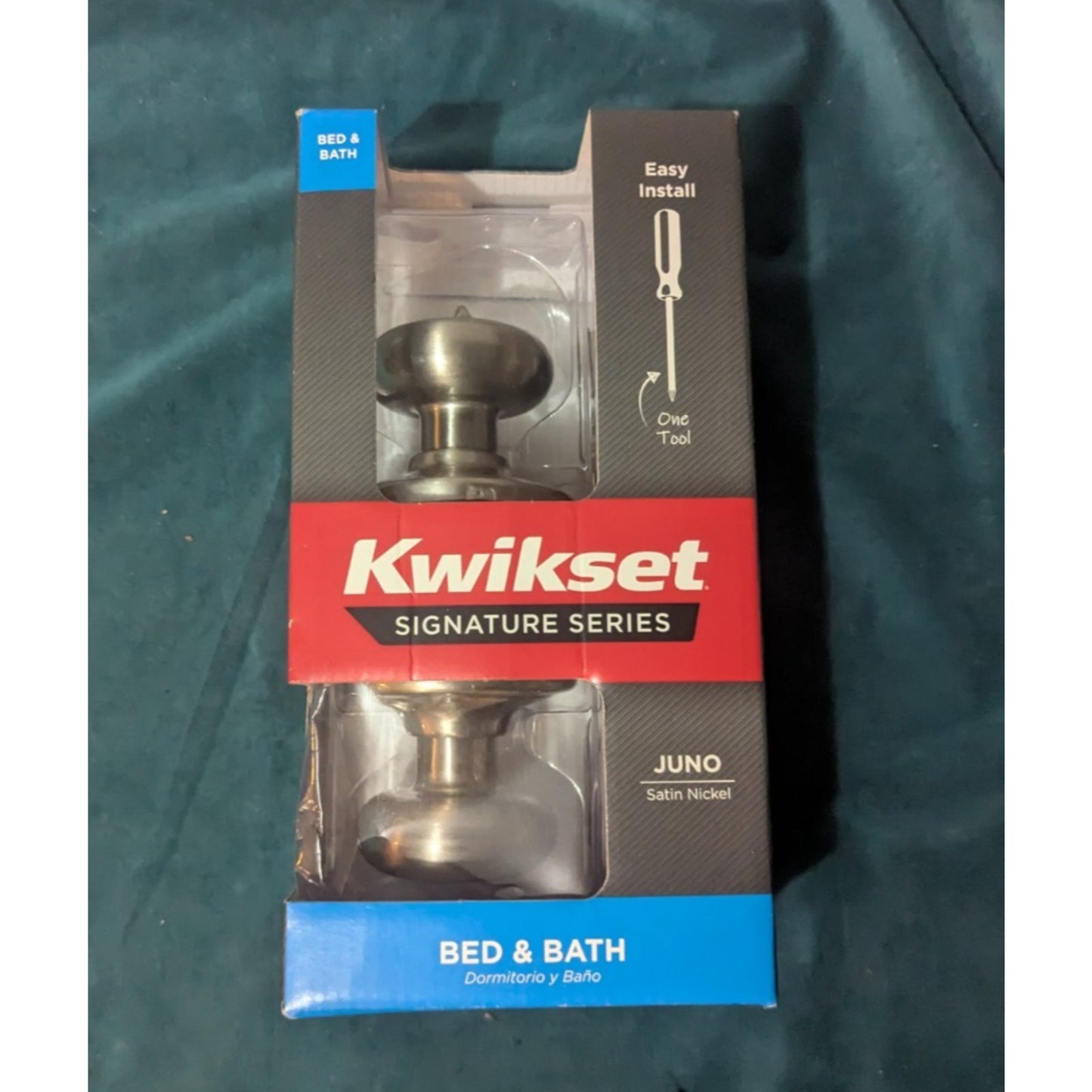 Kwikset Juno Interior Privacy Door Knob Satin Nickel