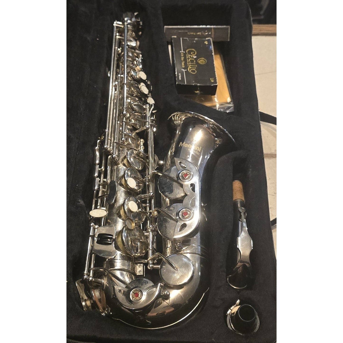 SC-9937 Curved Neck Soprano Saxophone B Flat Silver Plated Sax With Mouthpiece