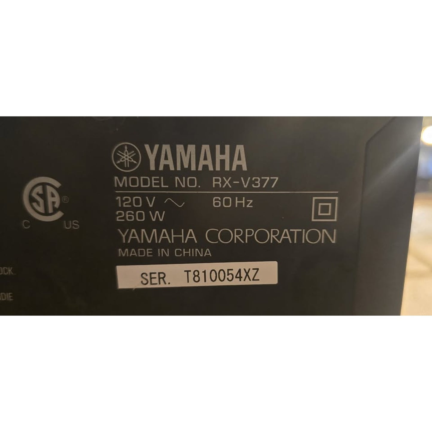 Yamaha RX-V377 / 120V / 260W / AV Receiver