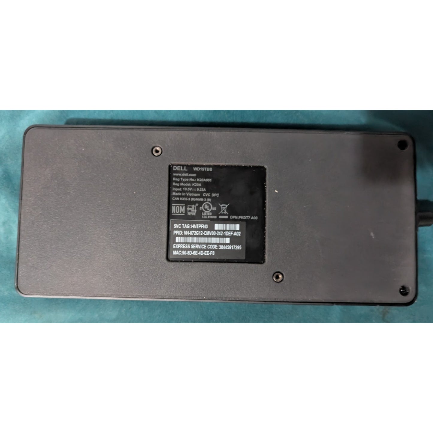 Dell WD19TBS Thunderbolt DisplayPort Docking Station 180w Power Adapter