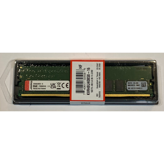 Kingston 16GB DDR5 4800MT DIMM CL40 1Rx8 Ram Memory KVR48U40BS8-16