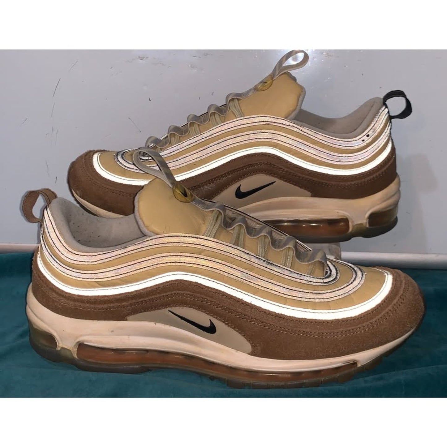 Nike Air Max 97 Ale Brown Elemental Gold Sneaker 921826-201 Men's 9.5