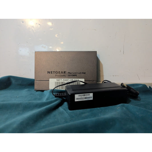 NETGEAR ProSAFE GS108PE 8-port Gigabit Plus Switch With PoE Capability w/ Cable