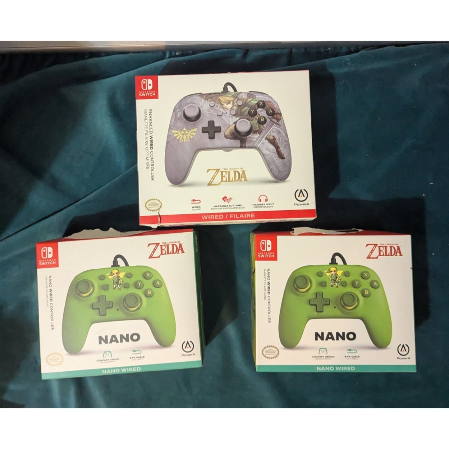 Lot of 3 Nintendo Wired Switch Pro Controller The Legend of Zelda