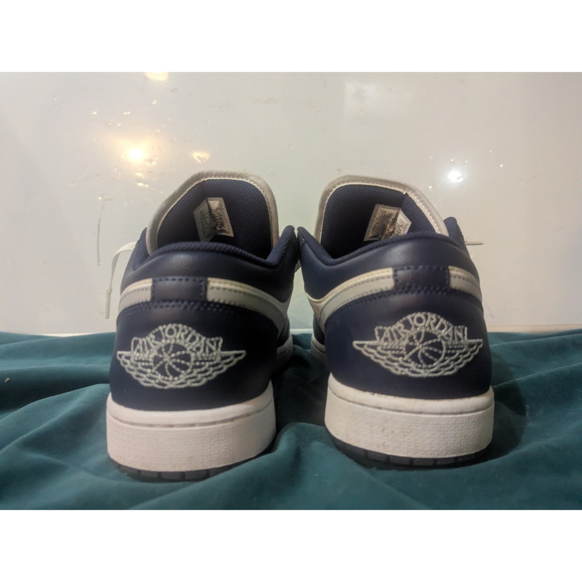 Jordan 1 Low Wolf Grey Midnight Navy 553558-141 13 Mens