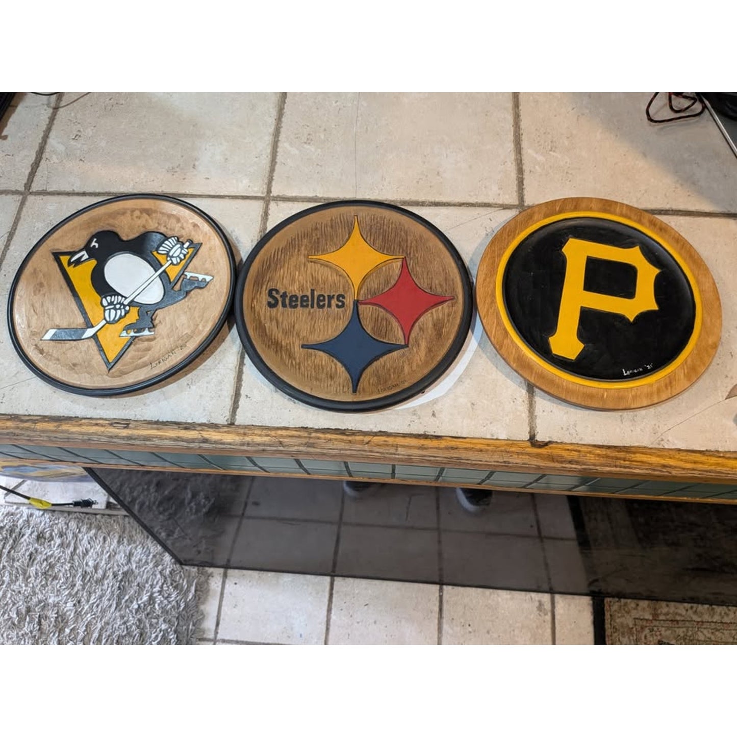 3-Set Wooden Penguin Plates