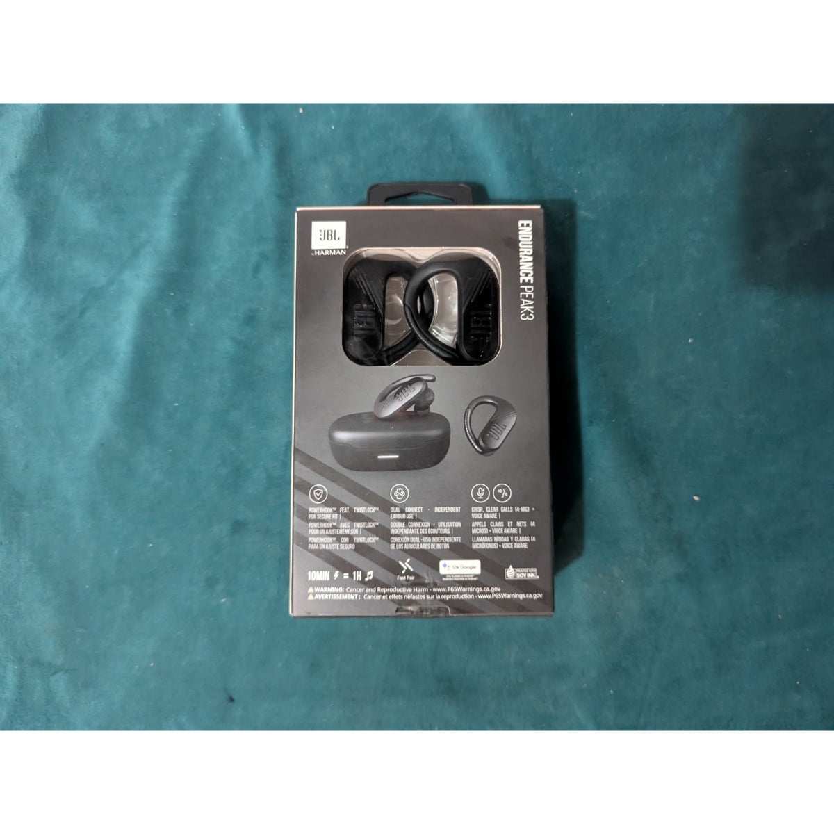 JBL Endurance Peak 3 Bluetooth Wireless Earbuds Black