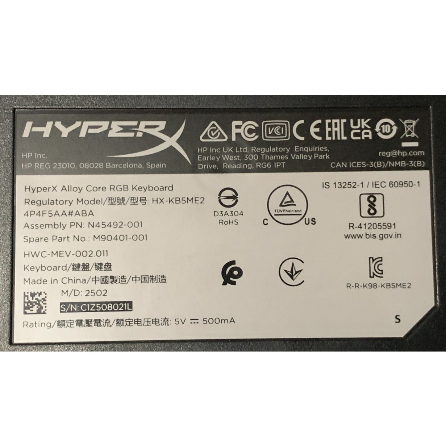 HyperX Alloy Core Gaming Bundle Keyboard, Headset And Mouse Wired