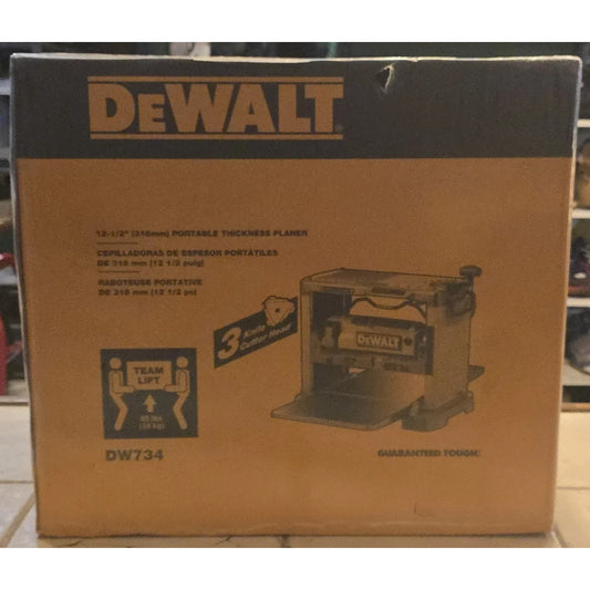 DeWALT DW734 12-1/2" Thickness Three Knife Head Wood Planer Tool - 15 Amp