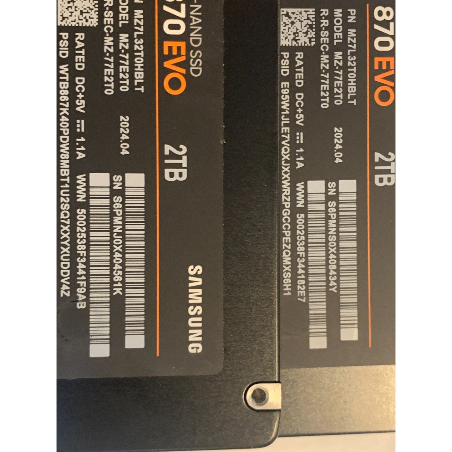 Samsung 870 EVO 2TB 2.5" SATA III Internal SSD MZ-77E2T0 99-100% Health