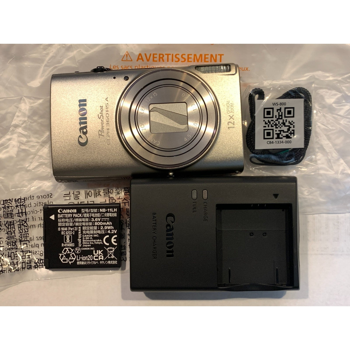 Canon PowerShot ELPH 360 HS A 20.2MP Digital Camera 12x Optical Zoom WiFi Silver