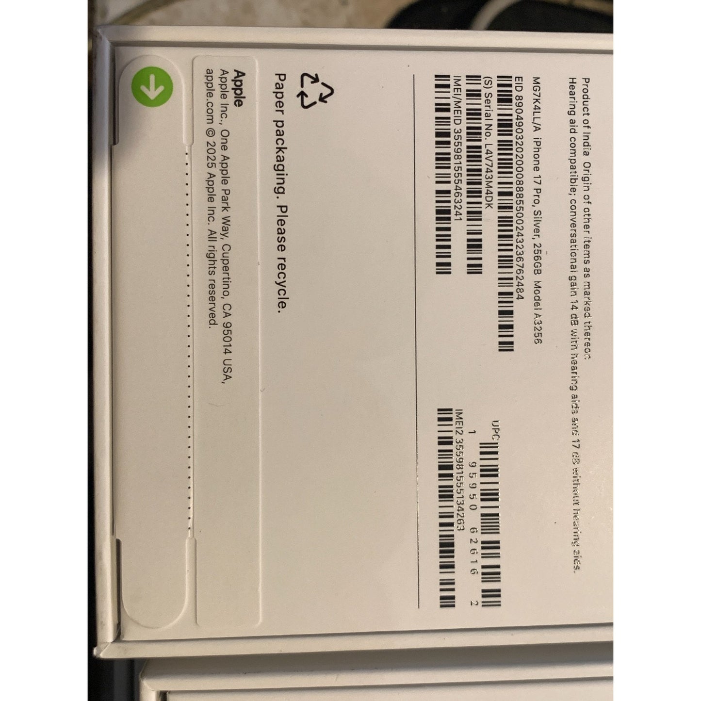Apple iPhone 17 Pro 256 GB Silver Unlocked