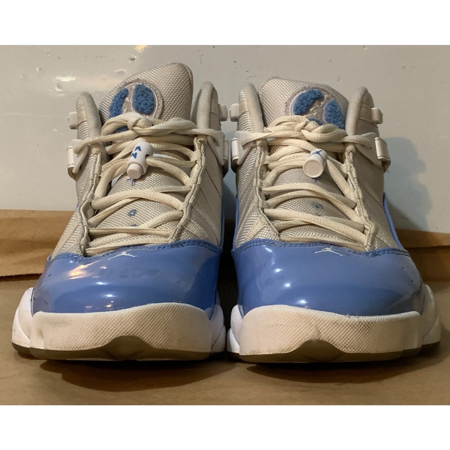 Nike Air Jordan 6 Rings UNC White Ice Blue Sneakers CW7037-100 Men's Size 10.5