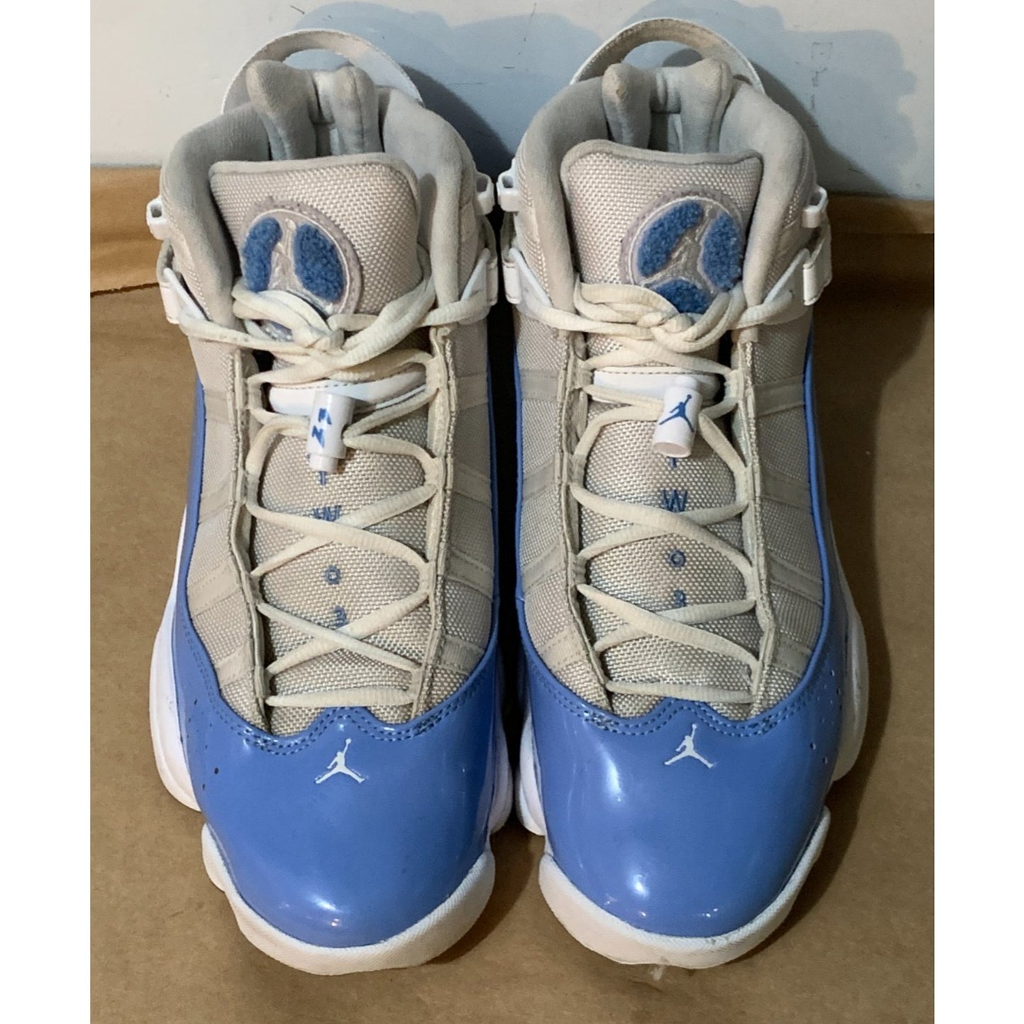 Nike Air Jordan 6 Rings UNC White Ice Blue Sneakers CW7037-100 Men's Size 10.5