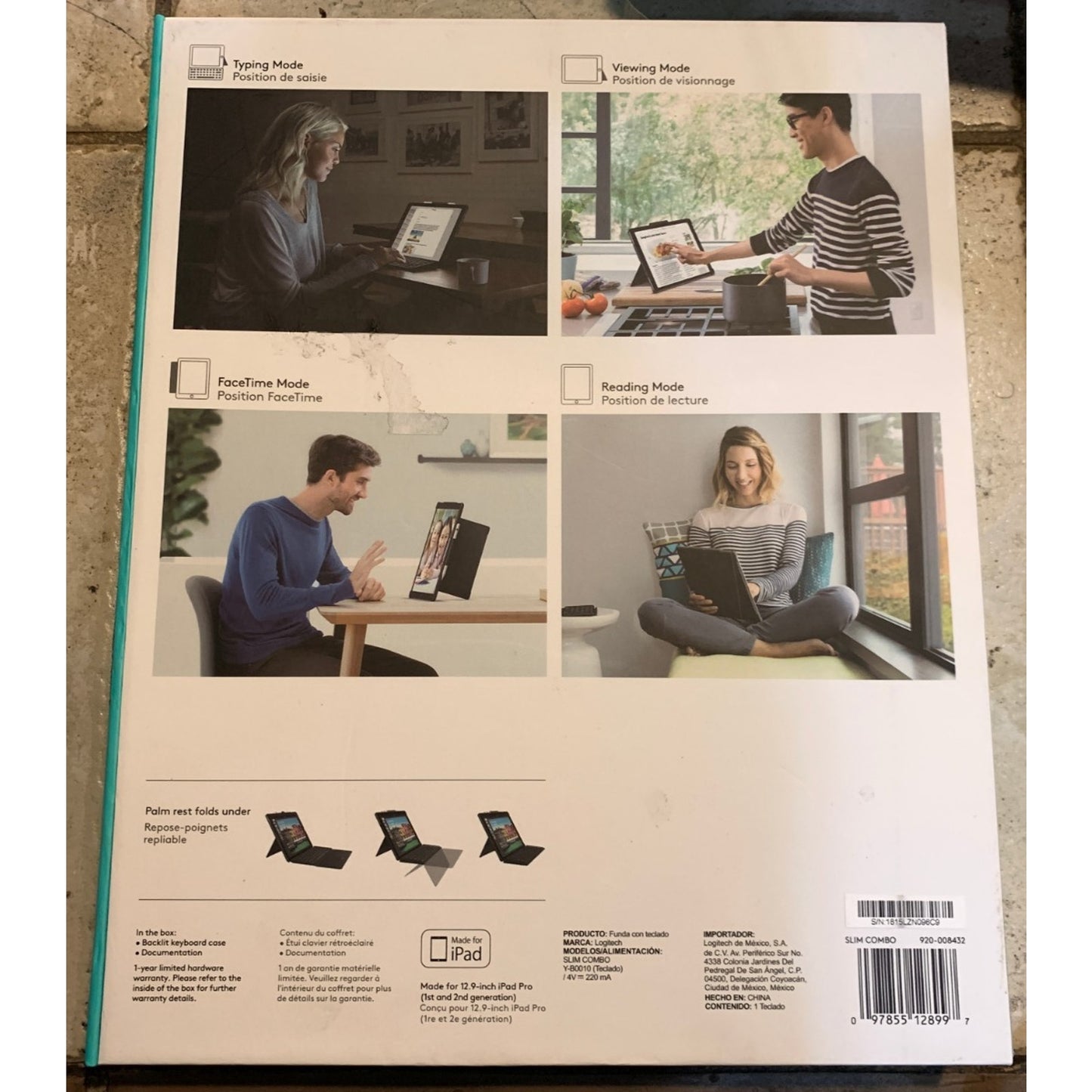 Logitech Slim Combo Keyboard Case for Apple iPad Pro 12.9" - Black