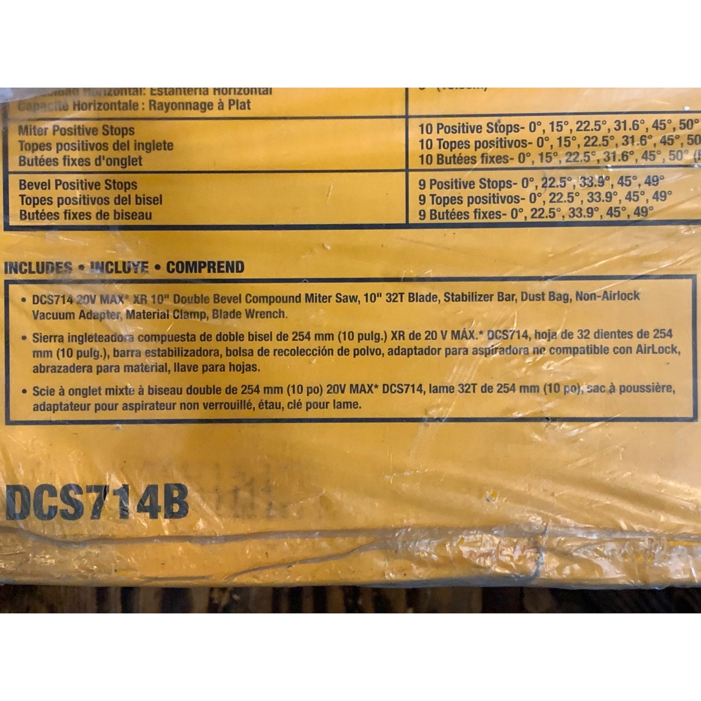 DEWALT DCS714B 10" 20-VOLT MAX DUAL BEVEL COMPOUND MITER SAW (tool only)