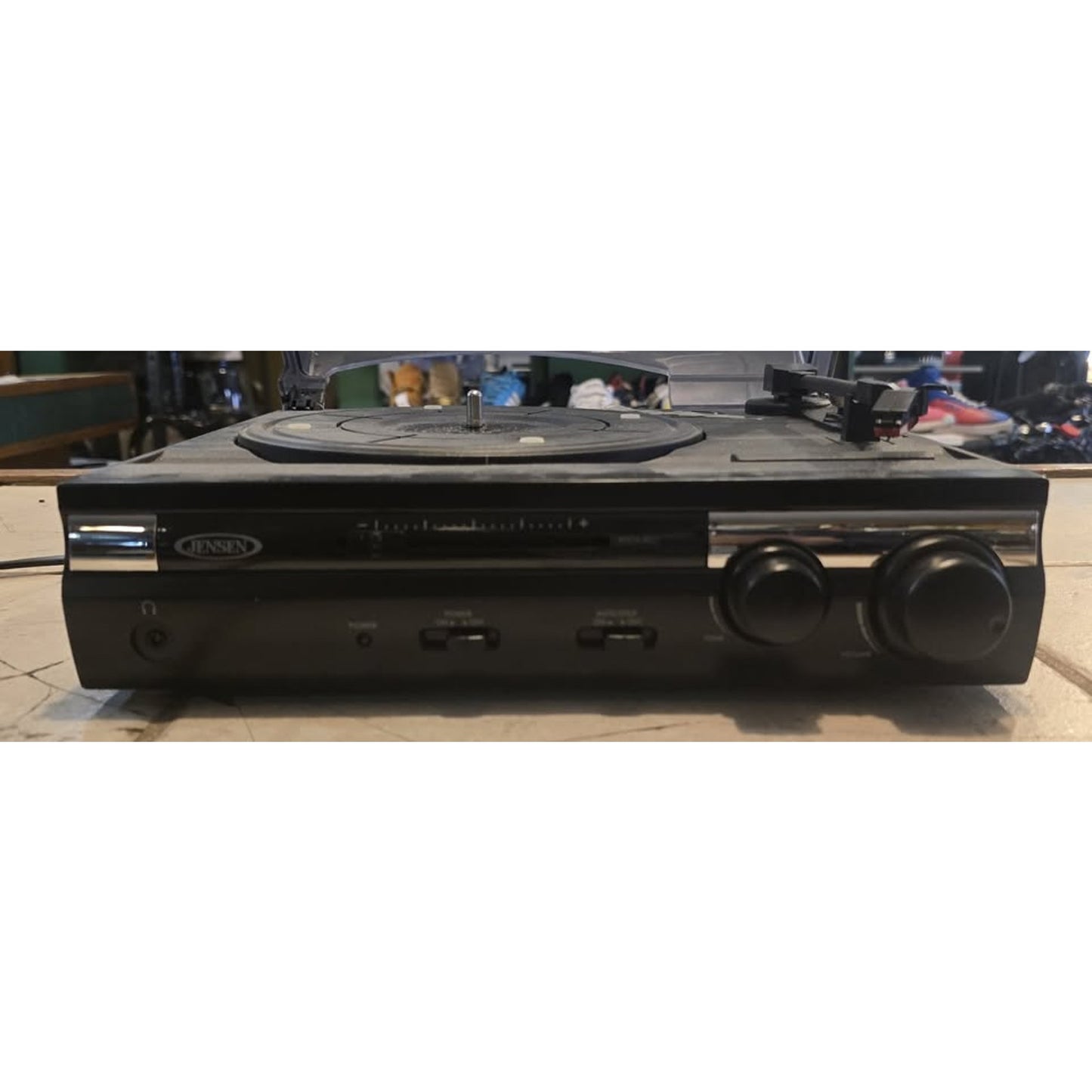 jensen JTA-230 Portable 3-Speed Turntable Record Player